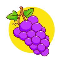 Grape cartoon illustration. Fruit icon concept design. Isolated white background. vector