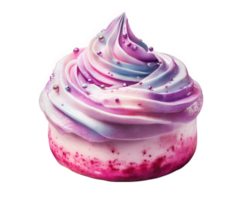 A cupcake with a rainbow swirl on top png
