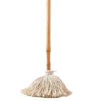 String Mop with a Wooden Handle for Efficient Cleaning png