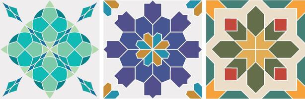 four different designs of geometric patterns vector