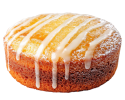 A cake with icing on top on a black background png
