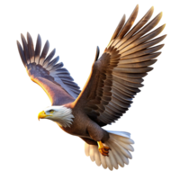 impressive vintage A powerful eagle soaring through the sky, illuminated by the bright, clear light of a midday sun, in a majestic, photorealistic style authentic png