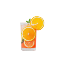 Refreshing citrus cocktail with orange slices and mint on a transparent background. Perfect for summer drinks and healthy lifestyle concepts. png