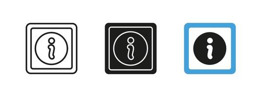 Information icon. Symbol for guidance and assistance illustration. Public service sign for navigation, communication and knowledge sharing vector