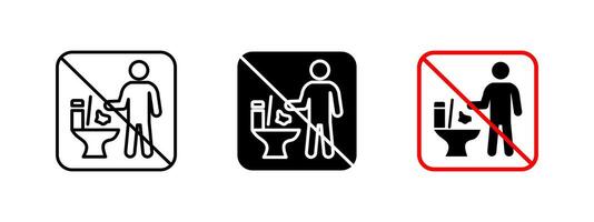Toilet waste prohibition icon. No trash disposal illustration. Restroom hygiene and sanitation warning sign. Forbidden flushing of non-biodegradable items to prevent plumbing issues. vector