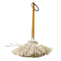 A String Mop with Wooden Handle for Cleaning Floors png