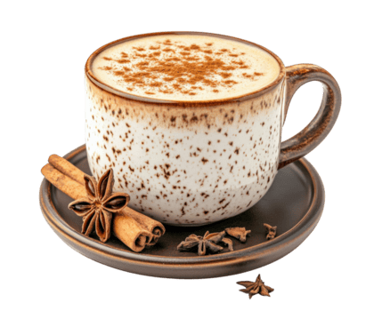 ein Tasse von Kaffee mit Zimt und Anis png