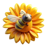 impressive vintage A busy bee collecting nectar from a bright sunflower, illuminated by the warm, golden sunlight, in a detailed, macro photography style high quality png