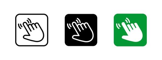 Tap touch icon. Hand gesture illustration for digital interaction. Interface navigation and touchscreen control symbol for UI, UX and smart device gestures. vector