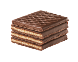 A stack of chocolate biscuits on a black background png
