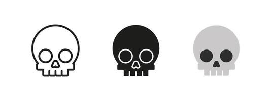 Skull icon. Human bone illustration. Symbol of death, danger and hazard. Halloween, horror and gothic theme pictogram. Toxic warning and spooky anatomy concept. vector