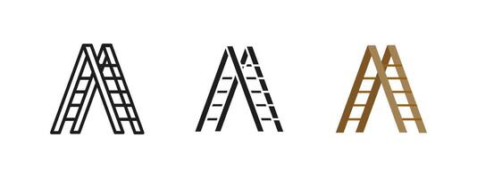 Ladder icon. Construction and workplace safety tool illustration. Used for climbing and accessing heights in building, repair and maintenance tasks. Essential for home and industrial projects. vector