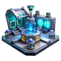 wonderful creative A futuristic laboratory filled with advanced technology, glowing screens and equipment, sterile and clinical lighting, sci-fi style 4K png