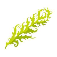 A green leaf with a spiral design. The leaf is very detailed and has a lot of texture vector