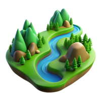 beautiful rustic A winding river carving through a lush green valley, aerial view, vibrant colors, photorealistic style authentic png