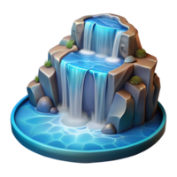 stunning artistic A cascading waterfall plunging into a crystal-clear pool, dynamic lighting, realistic style high quality png