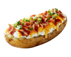 A potato with bacon, cheese and green onions png