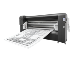 A large format printer with a sheet of paper on top png