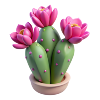 wonderful minimalist A desert cactus blooming with vibrant pink flowers, harsh sunlight, minimalist style exclusive png