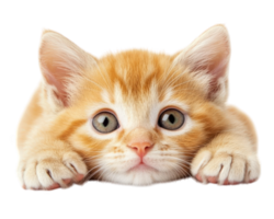 A kitten laying down on a black background png