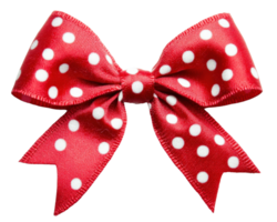 A red polka dot bow with a white dot png