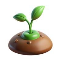 magnificent rustic A sprouting seed pushing through the soil, soft light, life cycle theme professional png