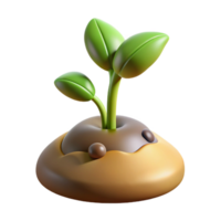 serene classic A sprouting seed pushing through the soil, soft light, life cycle theme professional png