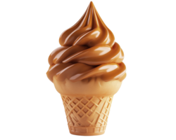 An ice cream cone with chocolate syrup on top png