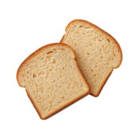 Two slices of toast bread on a transparent background. Concept of breakfast, food, and bakery. png