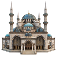 Architectural Rendering of a Grand Mosque with Intricate Details png