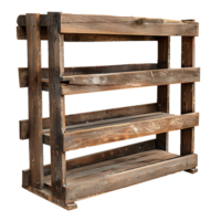 Rustic Wooden Pallet Shelf Unit for Home or Garden Decor png