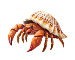 Hermit crab with shell on black background png