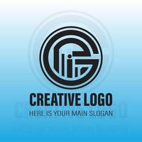 Minimalist Circular Monogram Logo Design vector