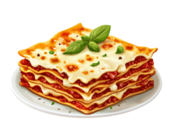 A slice of lasagna is on a plate png