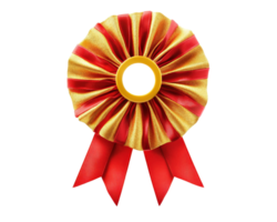 A red and gold ribbon with a circle in the center png