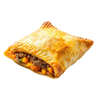 Savory meat pie with flaky crust and filling of ground beef and vegetables. Perfect for a quick lunch or snack. png