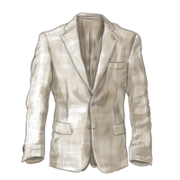 A Beige Two Button Sport Coat with Patch Pockets and a Subtle Textured Weave png