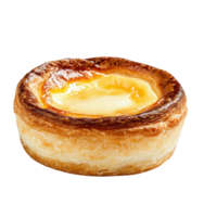 Delicious egg tart on a transparent background. Perfect for dessert or snack. Close up shot png