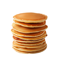 Stack of pancakes on a transparent background. Concept of breakfast, dessert, and comfort food. png