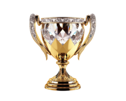 oro trofeo con diamante en negro antecedentes png
