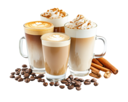 Coffee drinks with cinnamon and cinnamon png