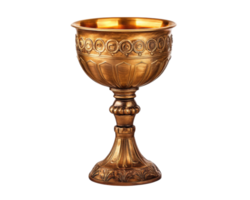 ancient golden goblet with intricate designs, isolated on transparency background, showcasing its elegant craftsmanship and historical significance png