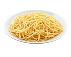 plate of plain cooked spaghetti noodles on transparency background, showcasing their texture and simplicity png