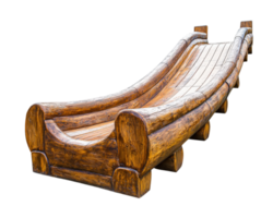 wooden log flume ride isolated on transparency background, showcasing its rustic design and smooth curves, perfect for amusement park enthusiasts png