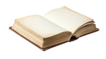 open handmade journal with blank pages, showcasing vintage design and aged paper. Perfect for writing, sketching, or journaling png