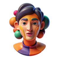 magnificent classic An abstract interpretation of a human face, using distorted shapes and bold colors, in a surrealist, portrait style 4K png