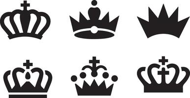 A set of crowns in different styles vector