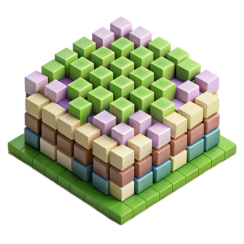 stunning modern A field of randomly generated, pixelated squares, forming an abstract mosaic, in a retro, 8-bit style high quality png