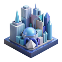 dramatic creative An abstract representation of a cityscape, using geometric shapes and bold lines, in a futuristic, architectural style genuine png