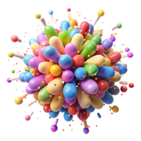 vibrant modern A chaotic explosion of colorful particles, resembling a burst of confetti, in a celebratory, festive style professional png